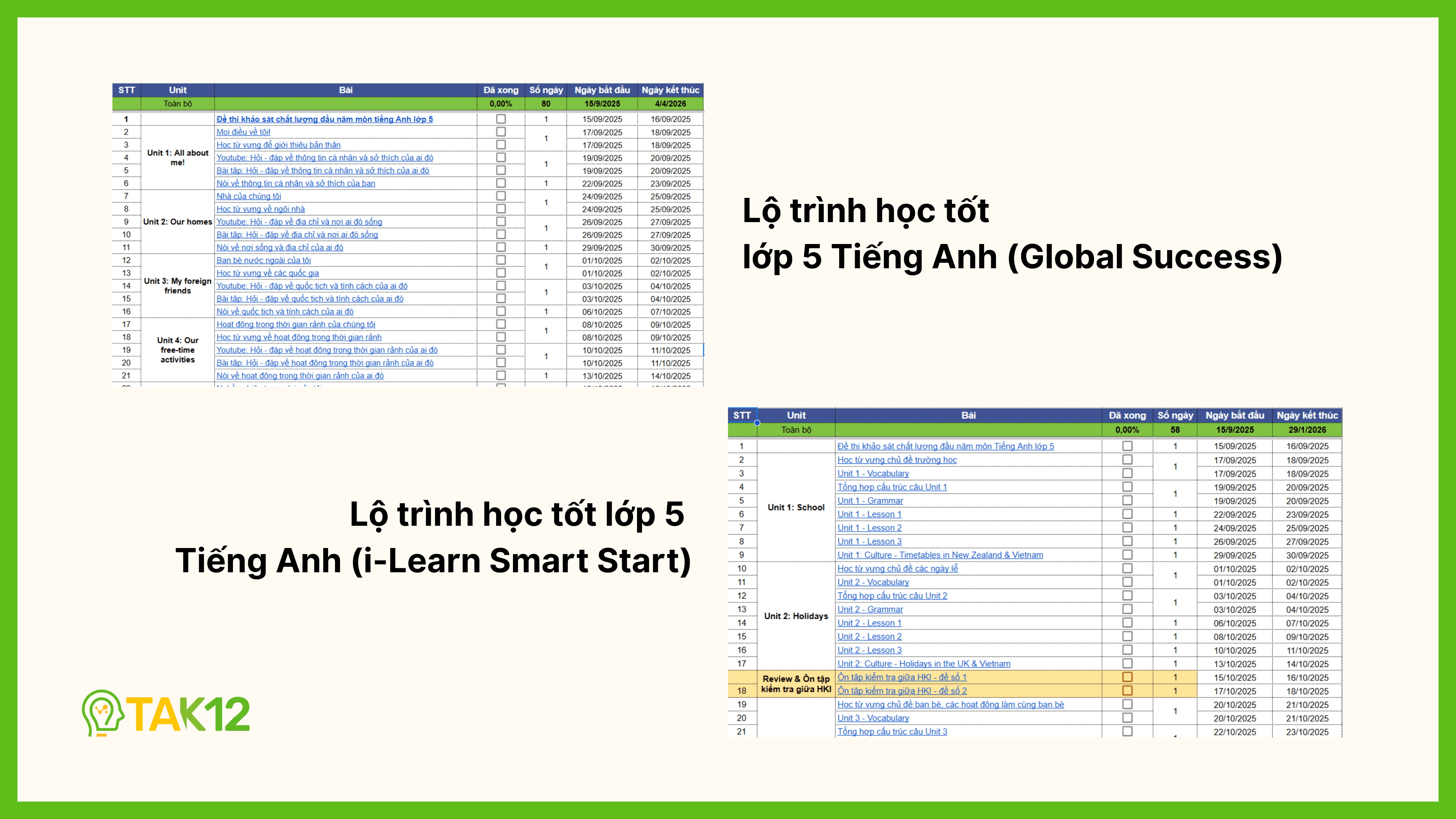 Lộ trình học tốt lớp 5 Tiếng Anh